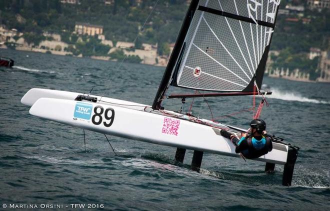 Foiling boats trials at Foiling Week Garda ©  Martina Orsini